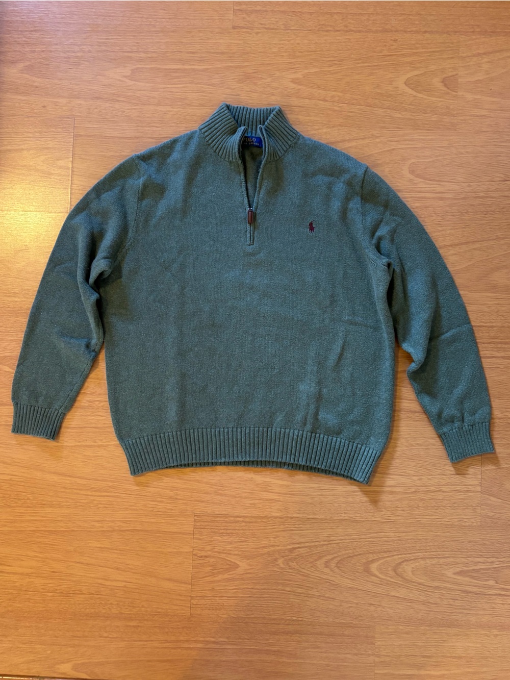 Polo Ralph Lauren Men’s Green Quarter-Zip Knit Sweater